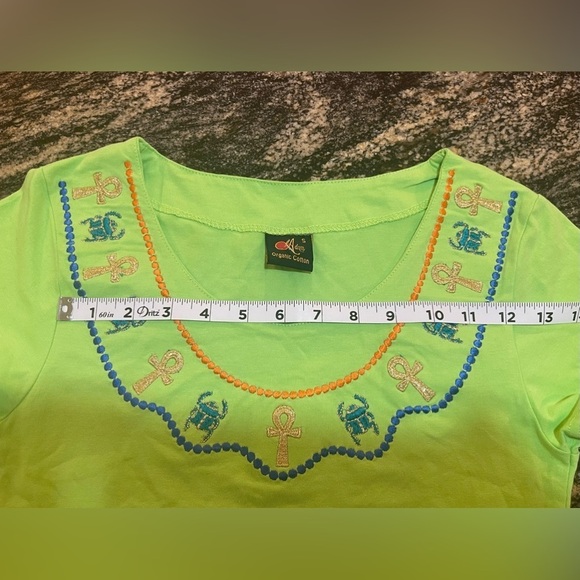 Adam Organic Cotton Egyptian style women’s size small shirt lime color shirt - Picture 16 of 16